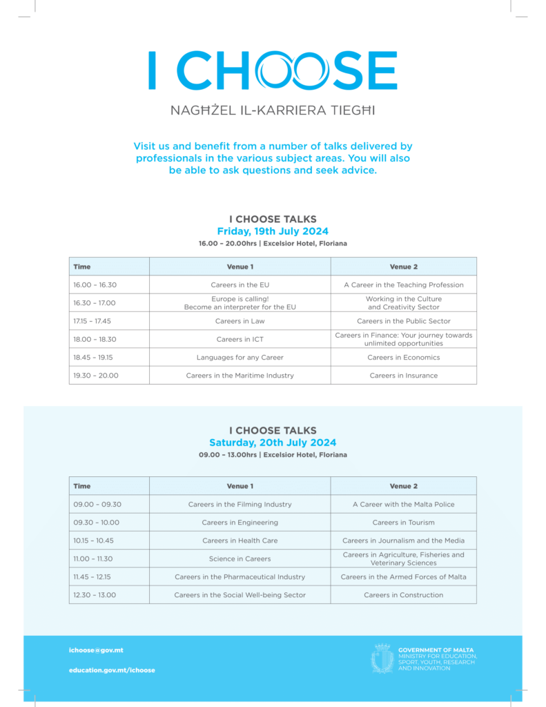 I Choose 2024 Talks Schedule